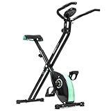 Cecotec Bicicleta Estática Plegable con Volante de Inercia de 2,5 Kg X-Bike. Sistema Silence Fit, Ergonómica, Manillar y Sillín Regulable, Pulsómetro, Pantalla LCD, Ruedas, Peso máximo 100 Kg