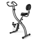 Ultrasport F-Bike 200B, entrenador bicicleta, bicicleta estática, ordenador entrenamiento LCD, peso máximo del usuario 110 kg, medición ritmo cardíaco, 8 niveles de resistencia, plegable, Negro/Plata