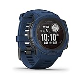 Garmin Instinct Solar, Reloj inteligente con GPS resistente al agua, función de carga solar, funciones deportivas, pulsioximetría y notificaciones del smartphone, Azul