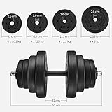 SONGMICS Juego de 2 Mancuernas, 2 x 20 kg, Pesas Ajustables, para Hombres, Mujeres, Entrenamiento de Fitness, para Gimnasio en Casa, Negro SYL40HV1